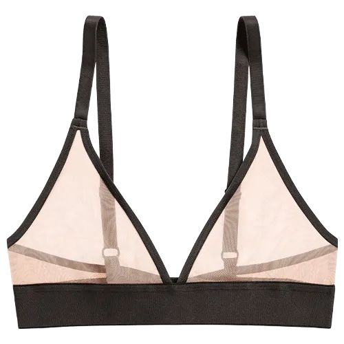 Sieve Triangle Bra in Buff   Black