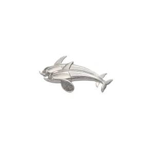 Signed Georg Jensen Double Dolphin #317 Sterling Silver Brooch