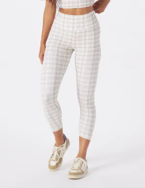 Sultry 7/8 Legging: Linen Madras Plaid