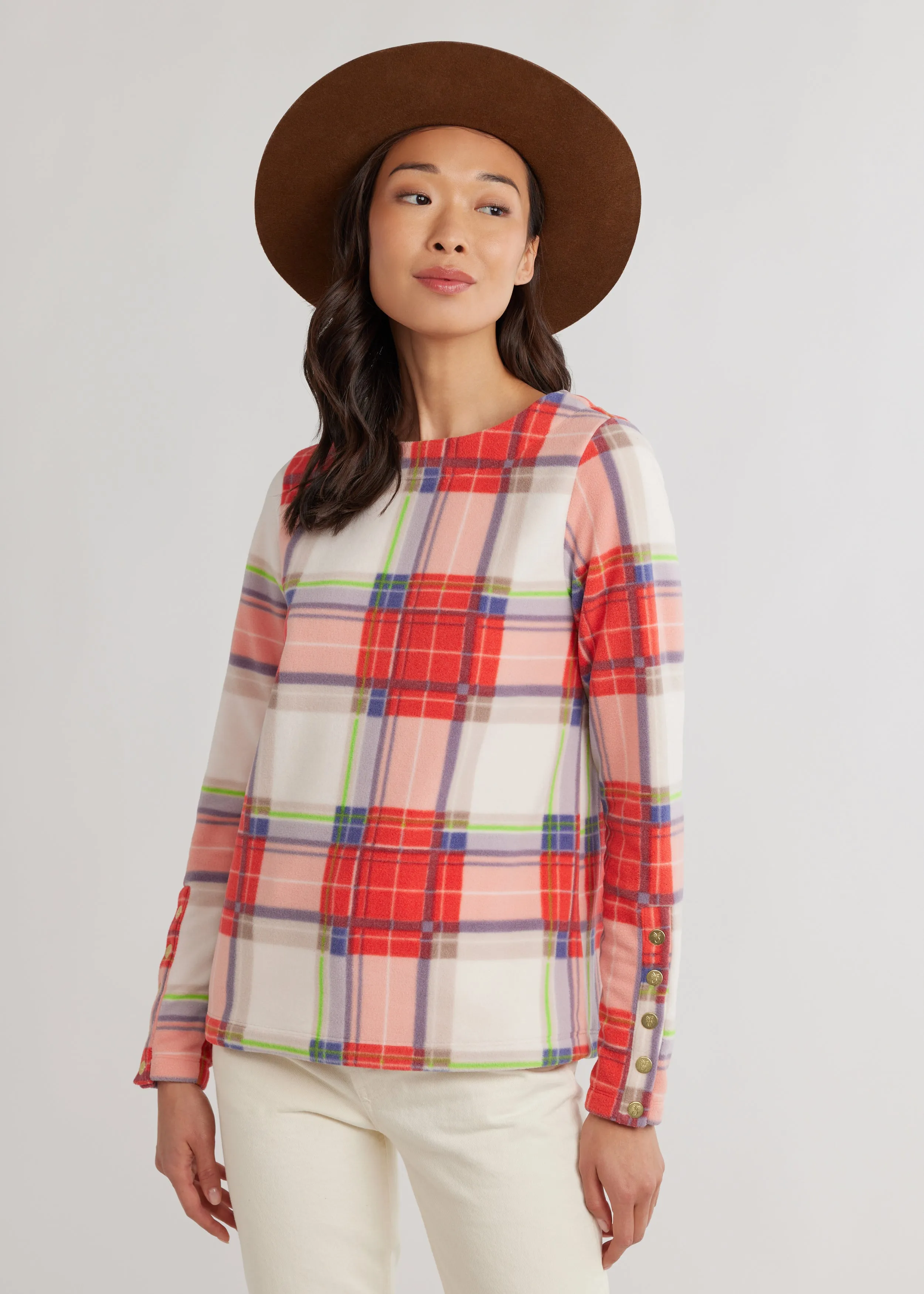 Sun Valley Snap Tee in Vello Fleece (Fall Tartan)