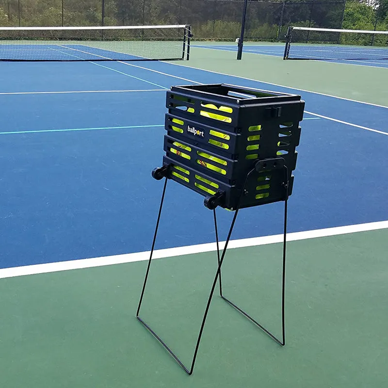 Tourna Ballport 80 Deluxe With Wheels Tennis Hopper - Black