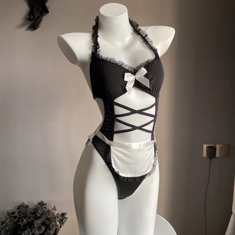 'Underground' Black and White Kawaii Lingerie Costume Set