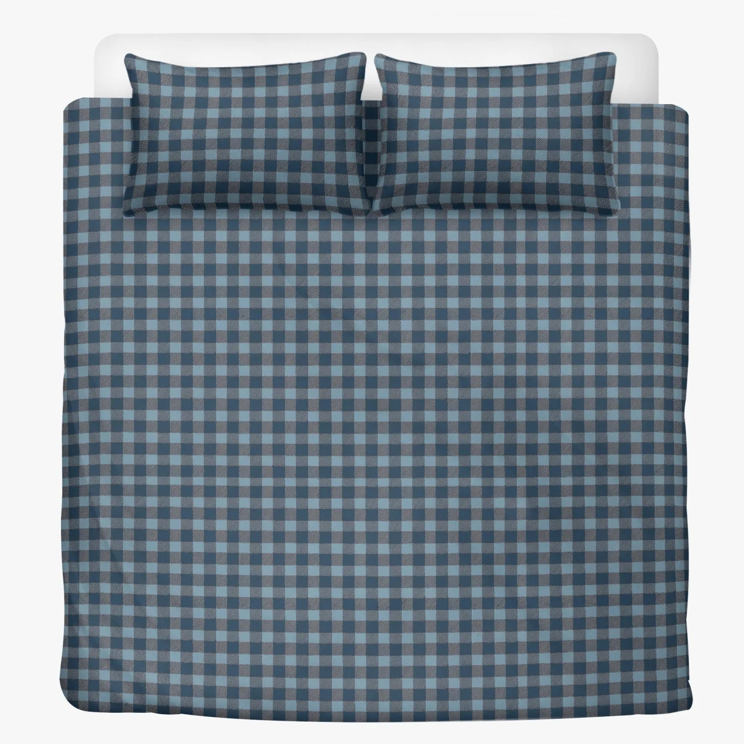 Vampire Art 3-Piece Retro Polyester Bedding Set - Blue Plaid