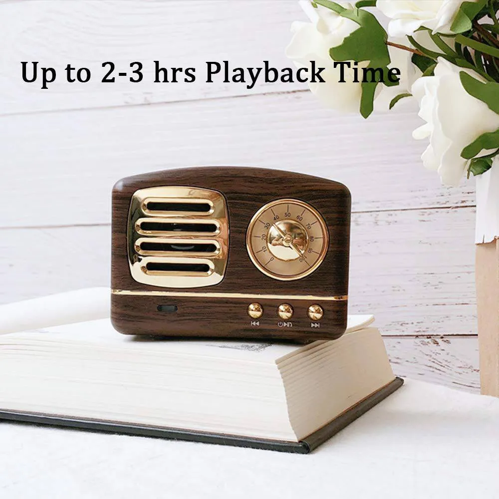 Wireless Stereo Retro Speakers-Wooden